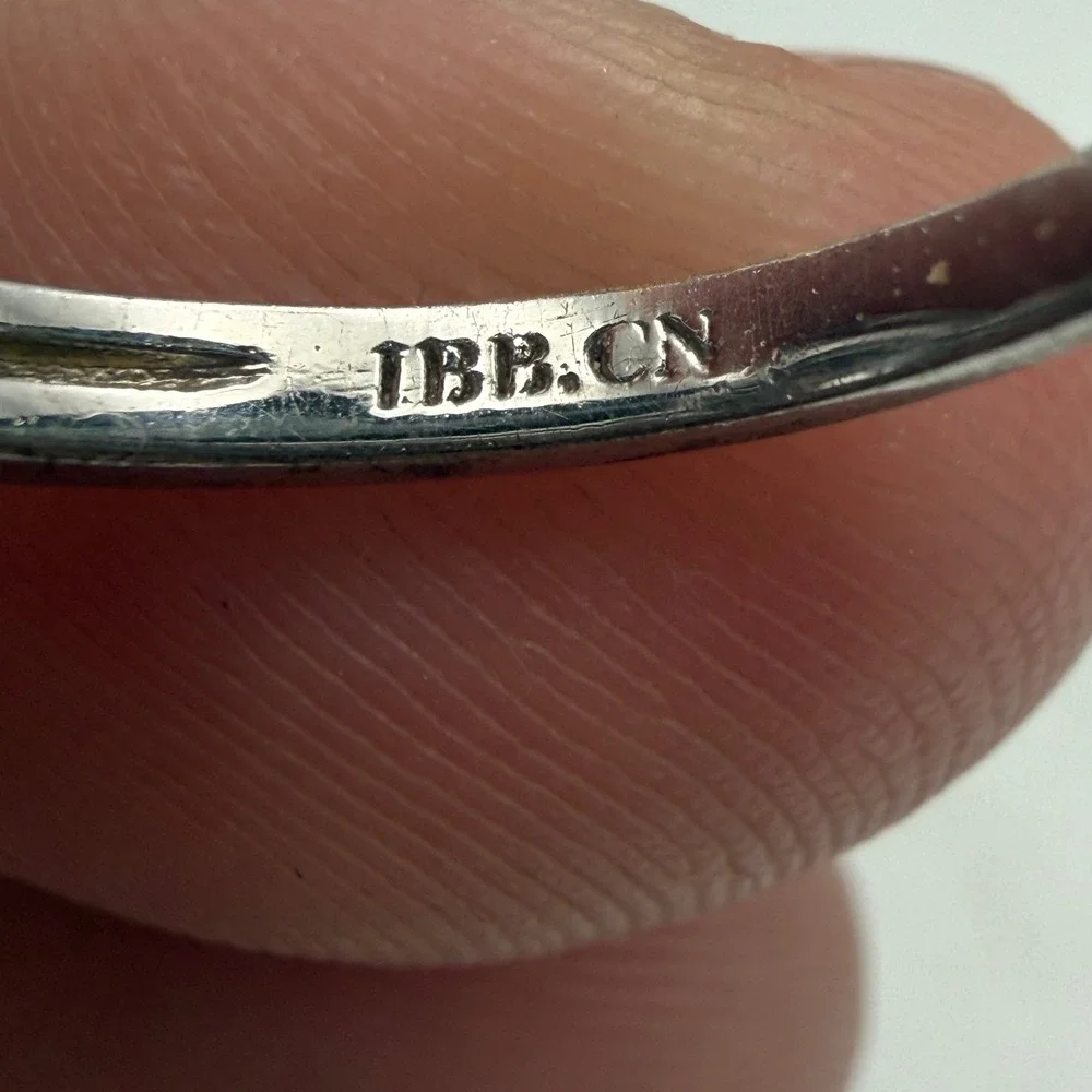 IBB CN Oval Halo Ring Silver Tone Clear Stone Pavé Band Size 7